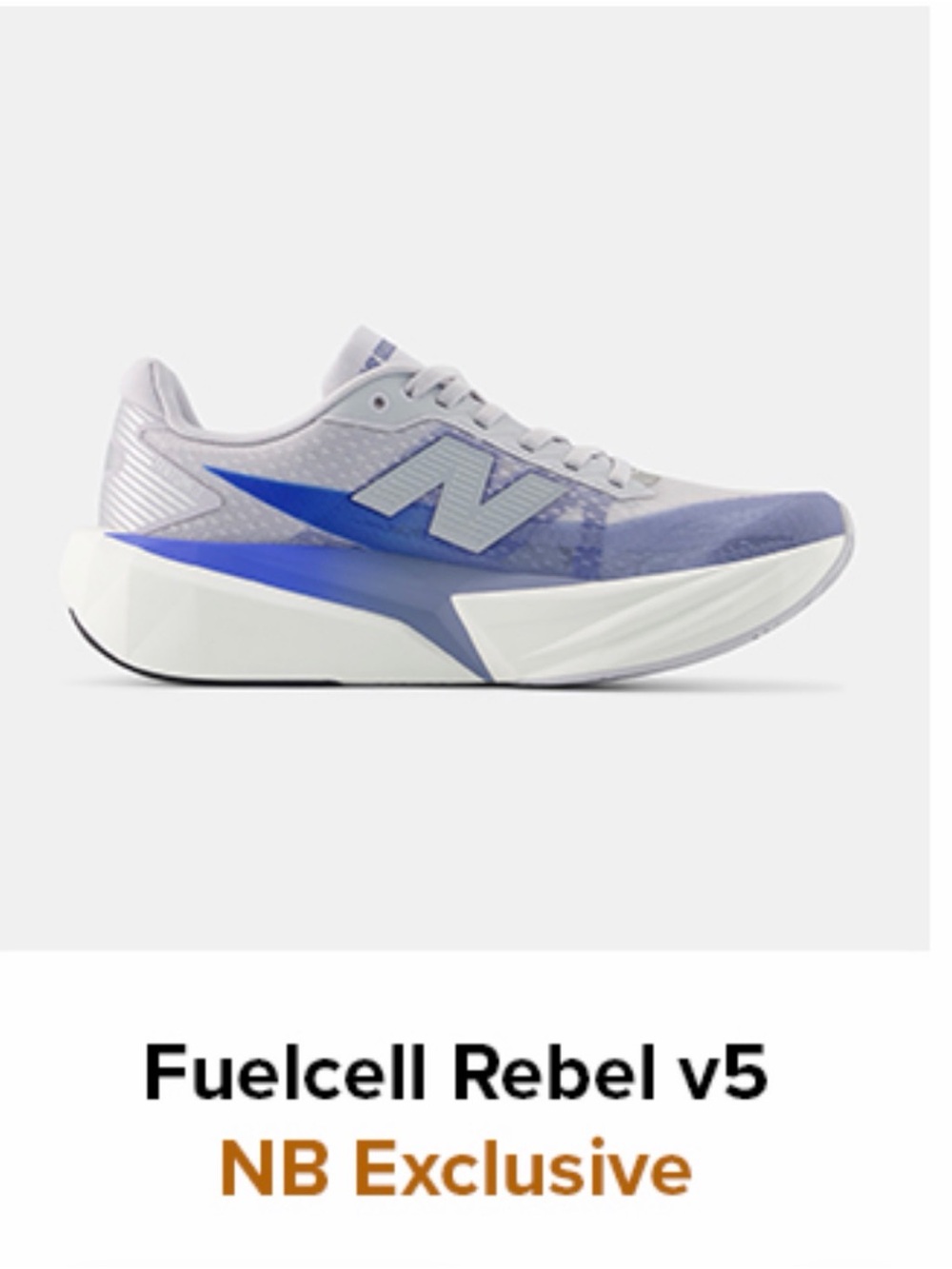 New Balance FuelCell Rebel v5 Women’s Running Shoe - NB Exclusive Grey/Blue - Picture 2 of 15